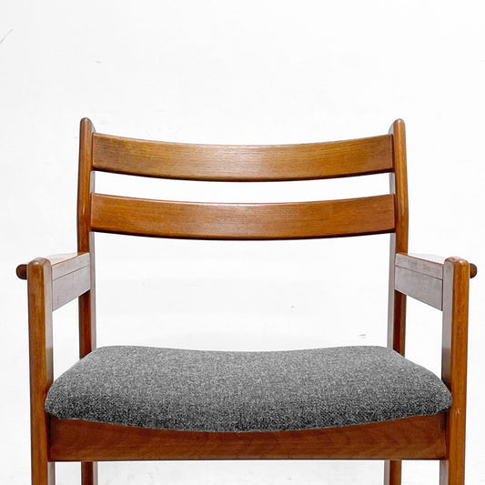 辻木工 TSUJI MOKKO チーク材 ダイニング アームチェア ファブリック張替済み ビンテージ vintage 北欧スタイル ●