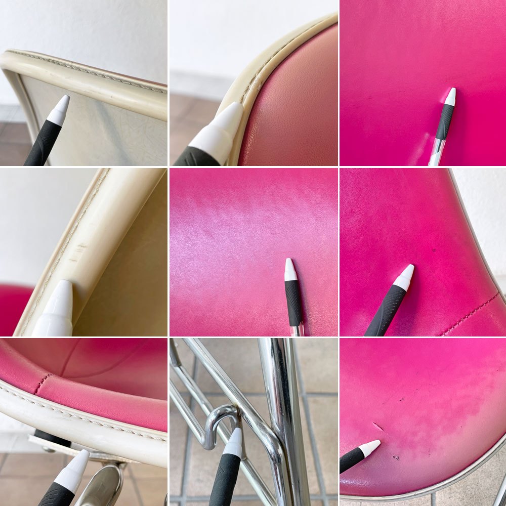 ハーマンミラー Herman Miller サイドシェルチェア サード 3rd ビンテージ PVCレザー FRP製 スタッキングベース イームズ B ◇