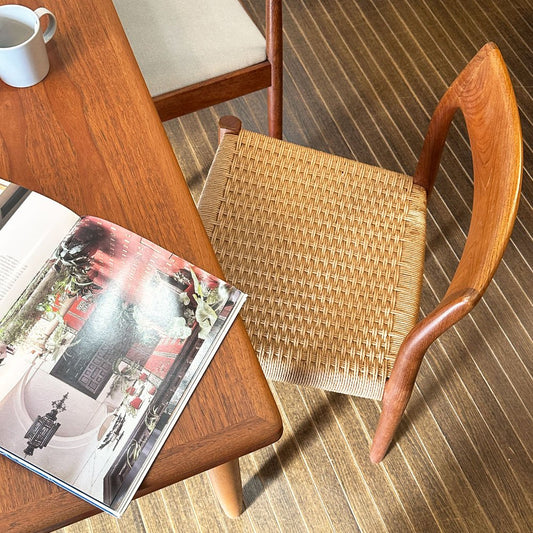 JLモラー J.L.Moller Model No.77 ダイニングチェア チーク材 ペーパーコード ニールス・O・モラー デンマークビンテージ 北欧家具 ◎
