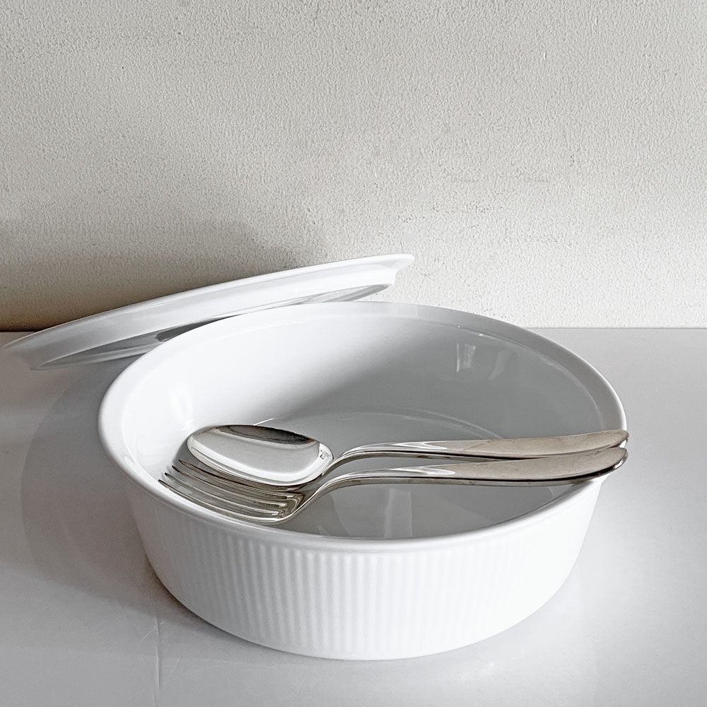 ロイヤルコペンハーゲン ROYAL COPENHAGEN ホワイトフルーテッド オーブンウエア Lサイズ 蓋付 ボウル W22cm 北欧食器 廃番 ■