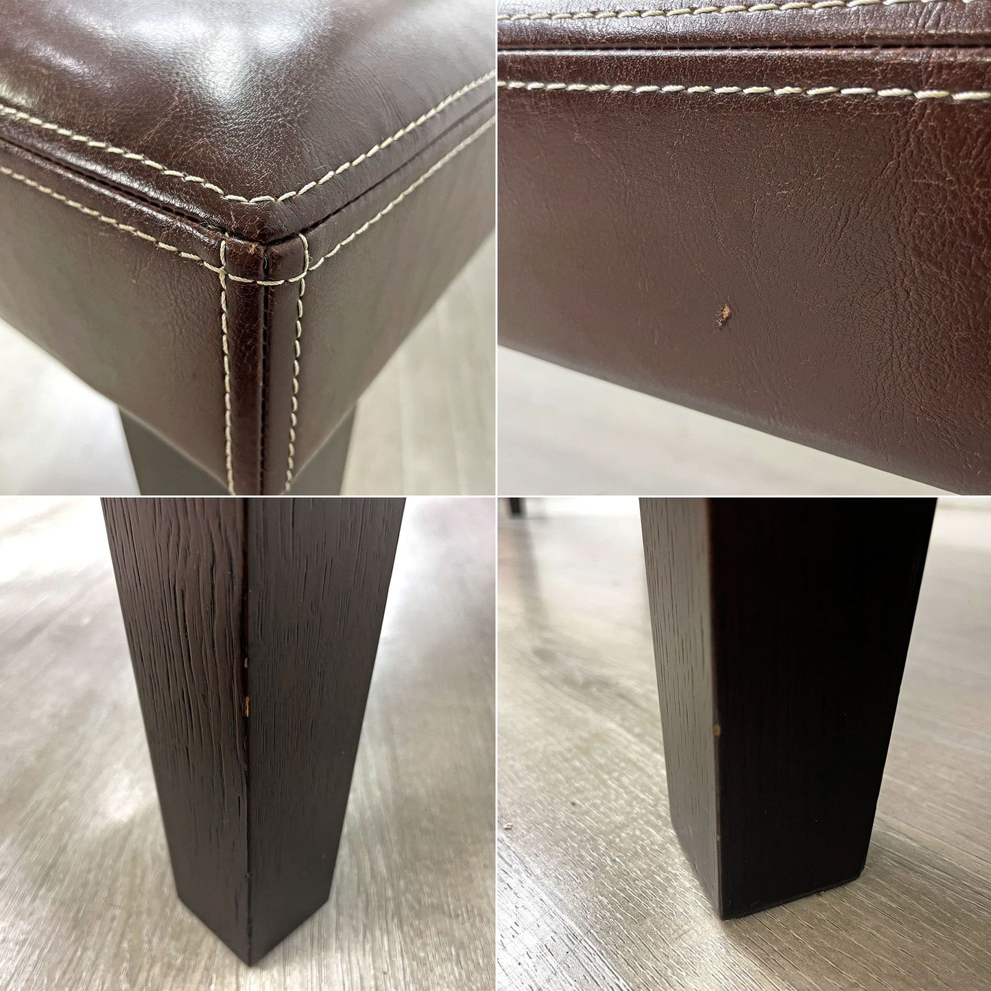 ビンテージスタイル Vintage Style ダイニングベンチ PVCレザー ダークブラウン W151cm ●