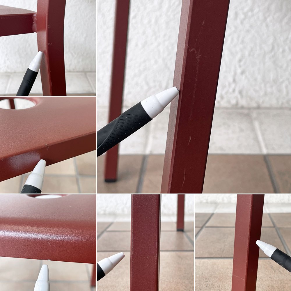 ヘイ HAY バルコニーチェア BALCONY CHAIR 屋外用 ダイニングチェア アームレス スタッキング スチール アイアンレッド 北欧 デンマーク 定価44,000円 A ◇