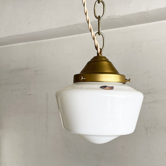 ストックマン STOCKMAN スクールハウス 7 ランプ Schoolhouse 7 Lamp ペンダントライト チェーン仕様 ミルクガラス 乳白 真鍮 定価¥53,900- ■
