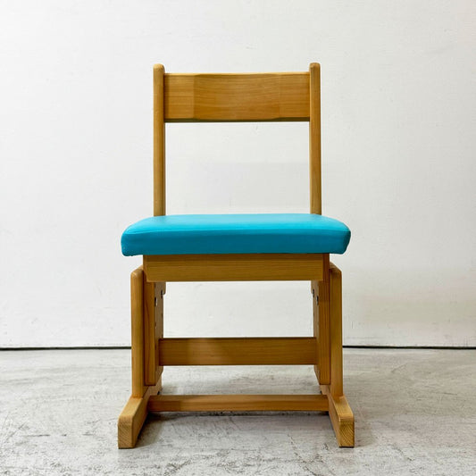 キシル XYL 2本脚 チェア pop 学習椅子 国産檜無垢材 PVCレザー そら 座面高さ調節 替え板座付 ナチュラル シンプル ●