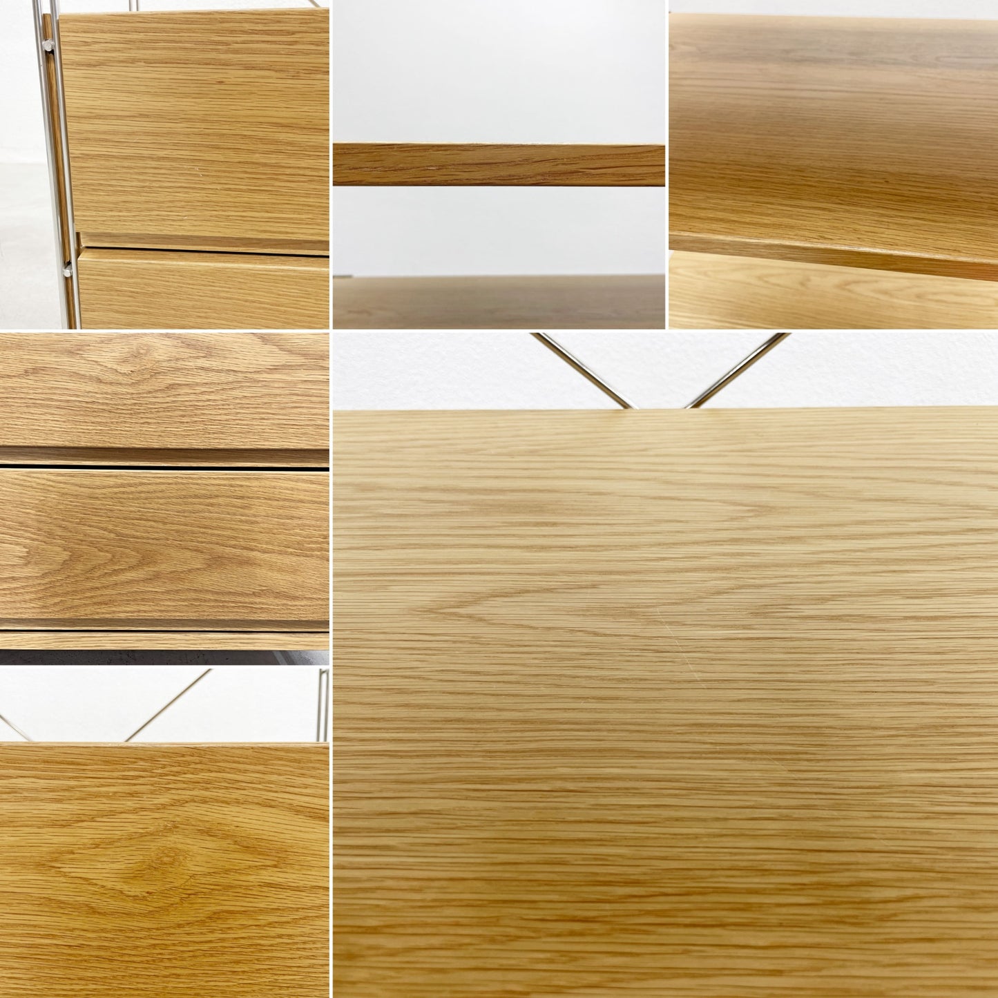 無印良品 MUJI ステンレスユニットシェルフ オーク材 オープンシェルフ 本棚 飾り棚 収納棚 H175cm 棚板4枚 ボックス引き出し2段 〓