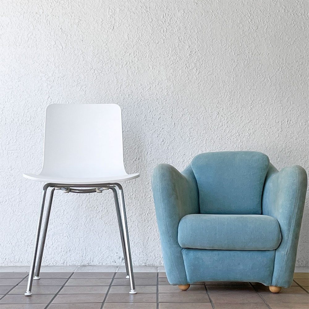 イデー IDEE ミニミラーアームチェア MINI MILLER ARM CHAIR パーソナルチェア シングルソファ ファブリック ブルーグレー ◇