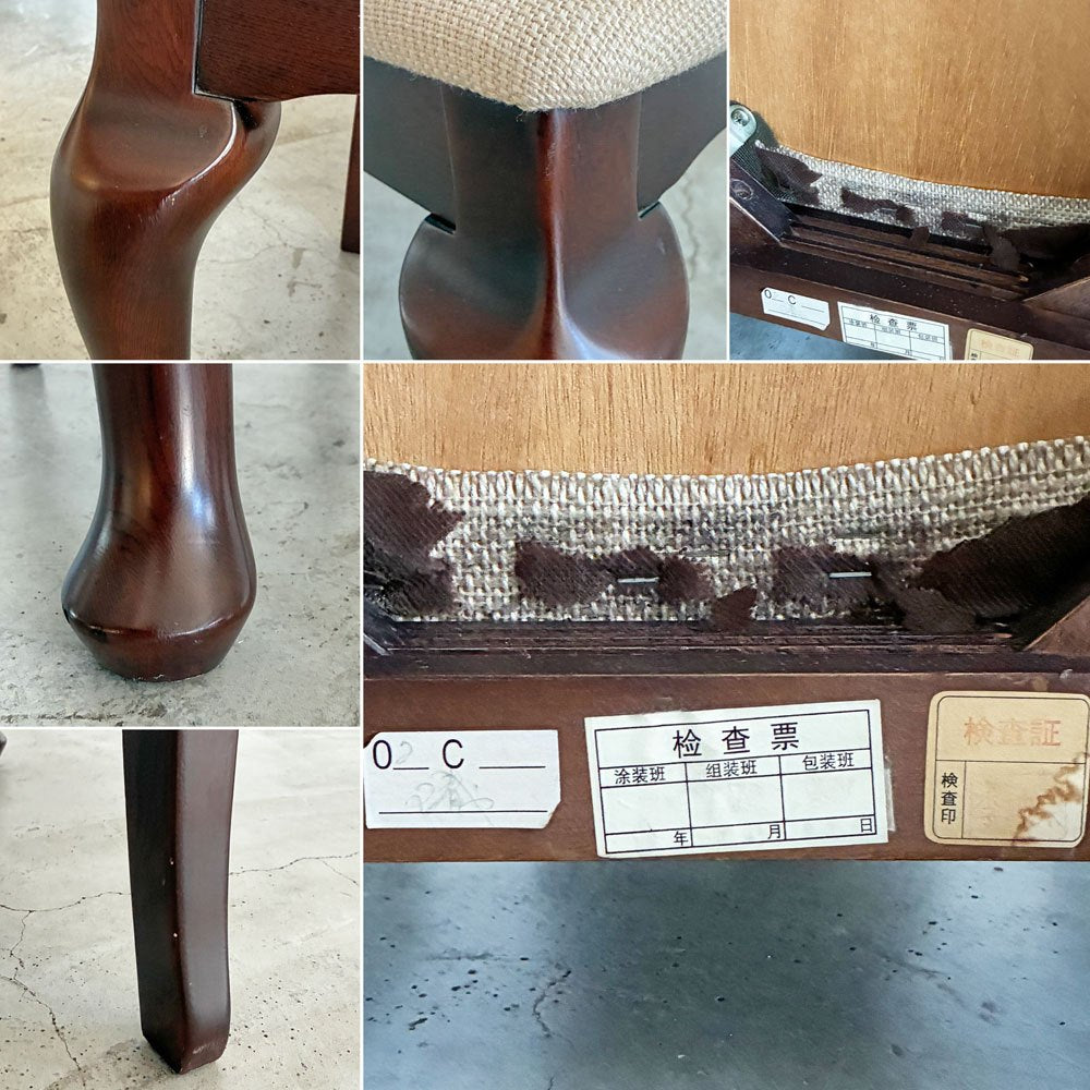 イーセンアーレン ETHAN ALLEN クイーンアンスタイル ダイニングチェア 猫脚 クラシカルデザイン A 〓