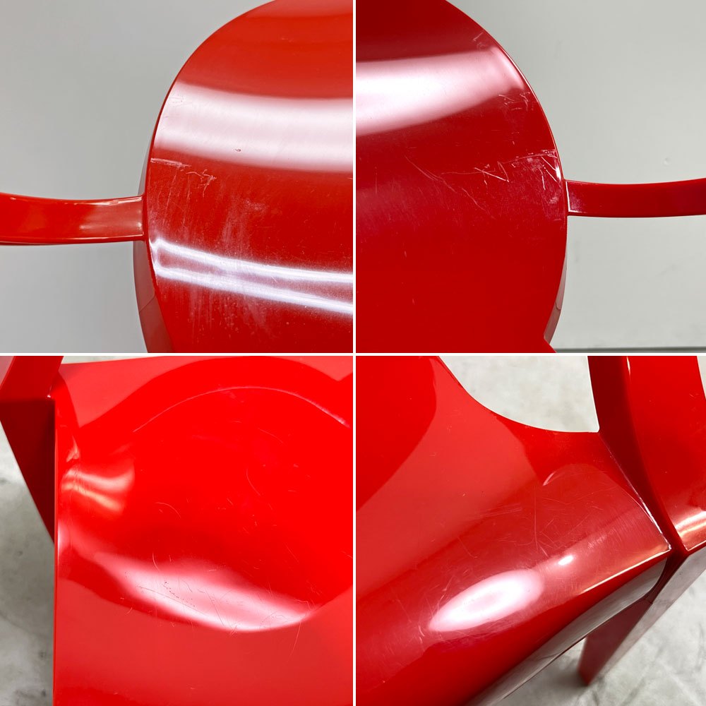 カルテル Kartell ルールーゴースト LouLou Ghost キッズチェア スタッキング アームチェア レッド フィリップ・スタルク 廃番 ●