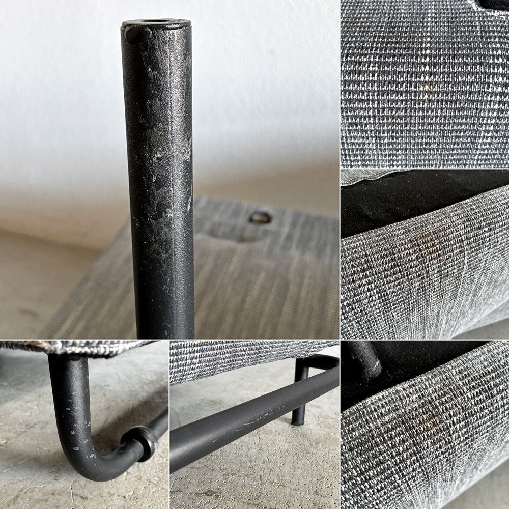 アクタス ACTUS オウンエス OWN-S シングルアームソファ 右側アーム 片肘 W145cm カバーリングファブリック ブルー系 スチール脚 定価¥123,200- D 〓