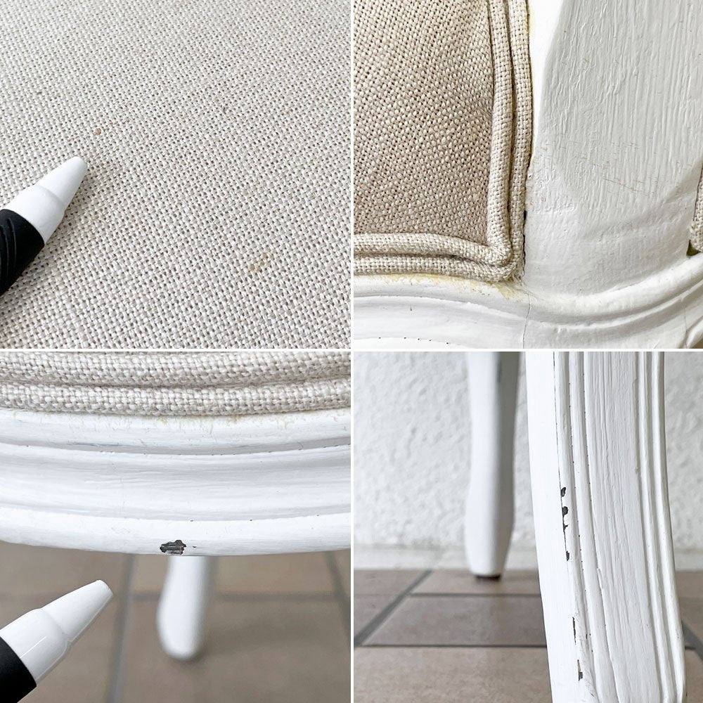 サラグレース Sarah Grace SGD デビュー ダイニングチェア DEBUT DINING CHAIR CHARM BD WHITE&NATURAL LINEN ラタンバック アンティーク風 参考定価 \55,000- A ◇