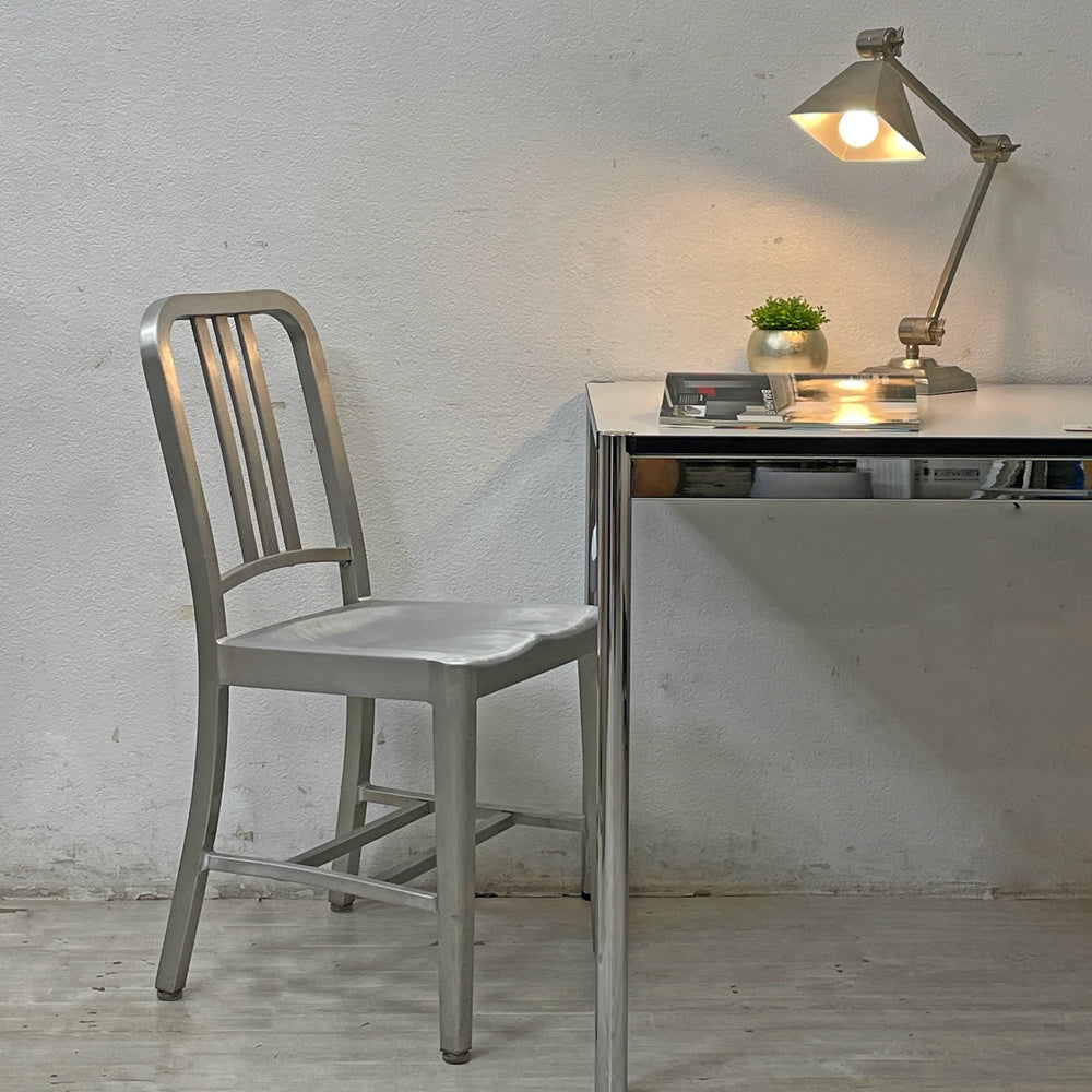 エメコ emeco ネイビー NAVY チェア No.1006 ダイニングチェア ブラッシュドアルミ インダストリアル ミッドセンチュリーデザイン ●