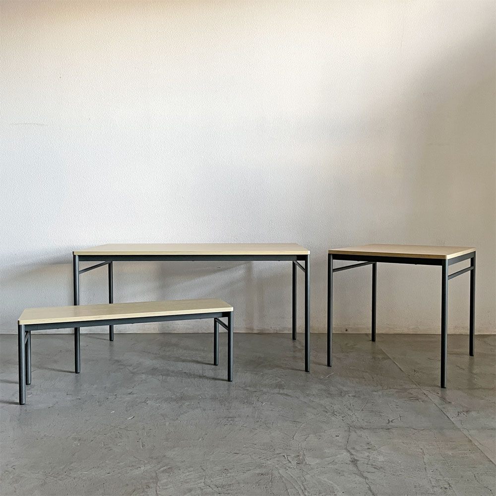 マスターウォール MASTERWAL レ・フォルメ Les Formes ブルエ BLEUET ダイニングテーブル W140cm ウッドトップ スチールレッグ 外箱付 佐々木章行 定価¥143,000- 廃番 未使用品 〓
