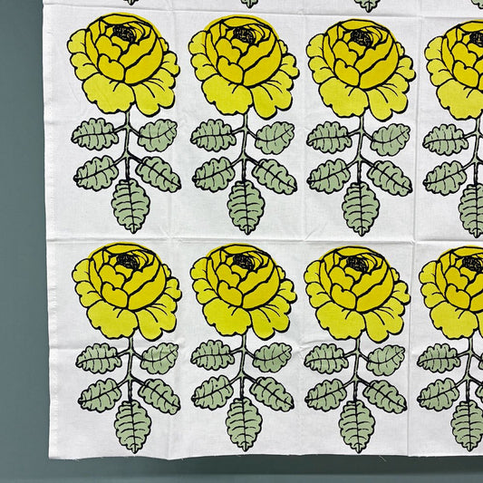 マリメッコ Marimekko マーライスルース Maalaisruusu ファブリック 147 × 175cm イエロー ◎