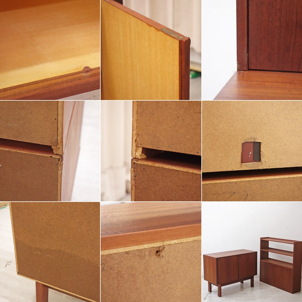 北欧ビンテージ Scandinabian Vintage チーク材 バーキャビネット カクテルキャビネット ライティングビューロー 北欧家具 ●