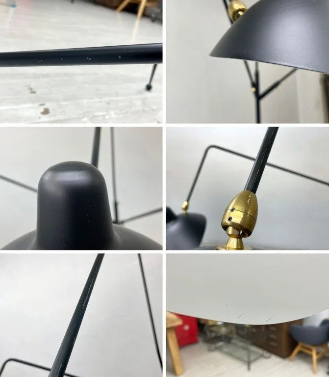 イデー IDEE ランパデール トワ ルミエーレ LAMPADAIRE 3 LUMIERES フロアライト スタンドライト 3灯 ブラック セルジュ・ムーユ 定価¥310,000- ●