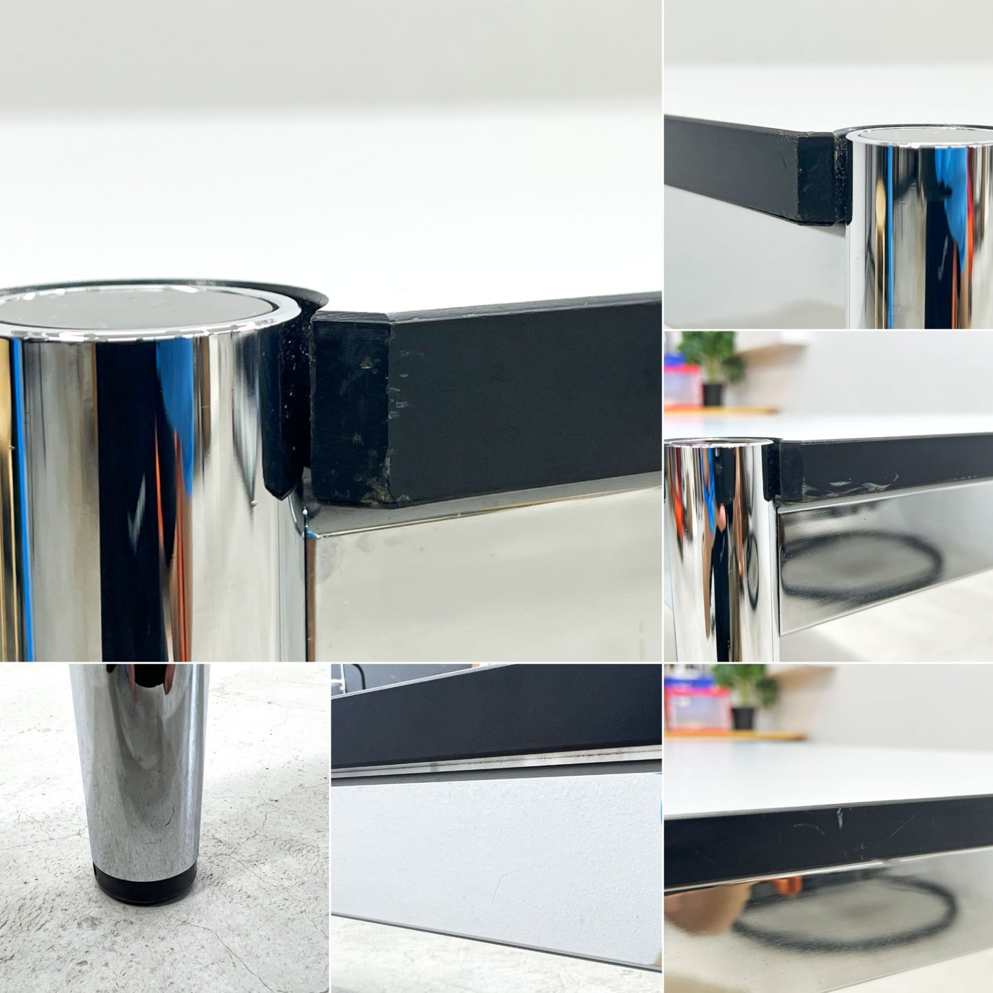 USMモジュラーファニチャー USM Haller USMハラーテーブル ワーキングデスク ダイニングテーブル W150×D75×H70cm アジャスター パールグレーラミネート(ホワイト) 高さ調整機能付 〓