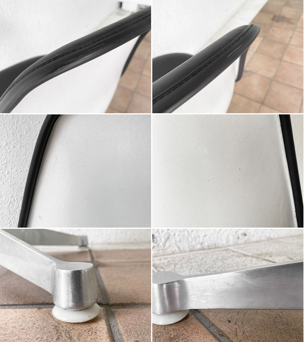 ハーマンミラー Herman Miller サイドシェルチェア モダンファニチャーセールス FRP製 合皮 ブラック コントラクトベース C&R イームズ ◇