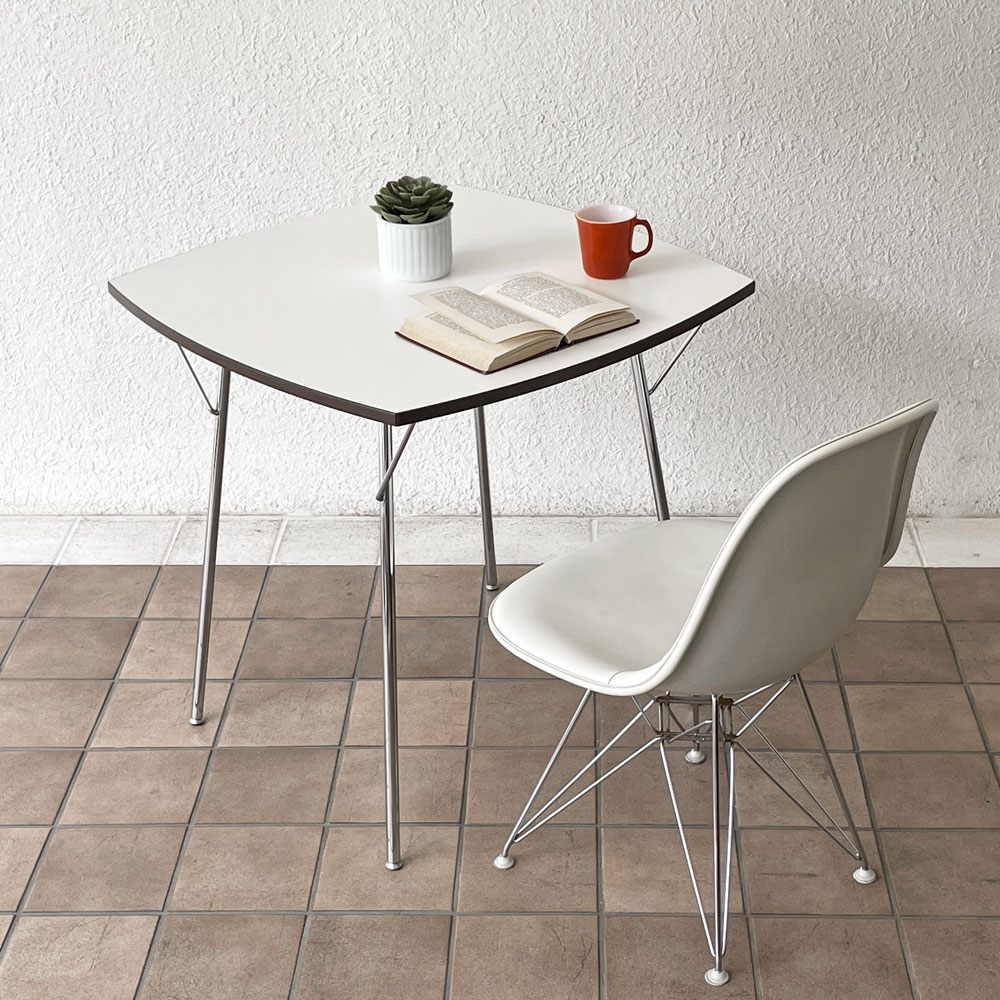 新居 猛 ニー ダイニングテーブル Ny Dining Table シャミド SHAMIDO ホワイト フォールディング 折り畳み ミッドセンチュリー ◇