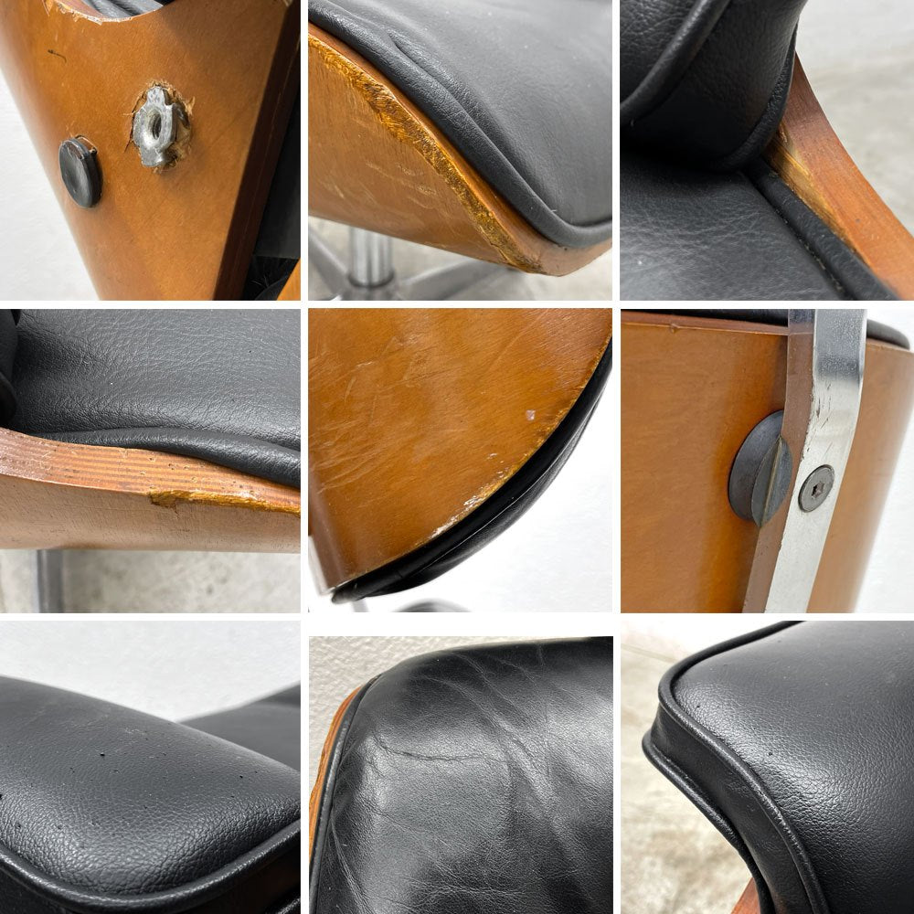 イームズ ラウンジチェア & オットマン付き チャールズ&レイ・イームズ C&R Eames リプロダクト 現状品 〓