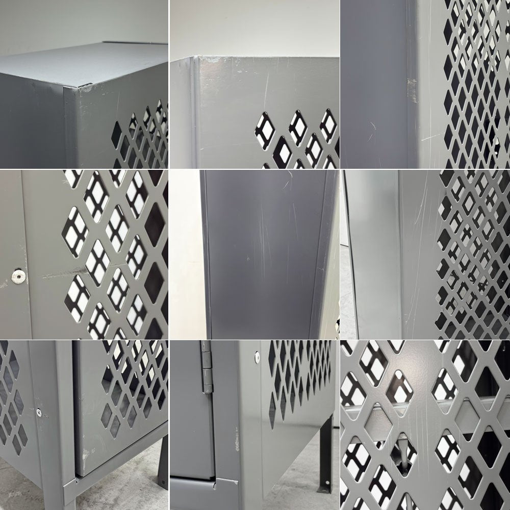 ULINE社 Ventilated Single Tier Lockers スチール製メッシュ ロッカー ティアロッカー 1人用 US ガレージ インダストリアルデザイン C ●