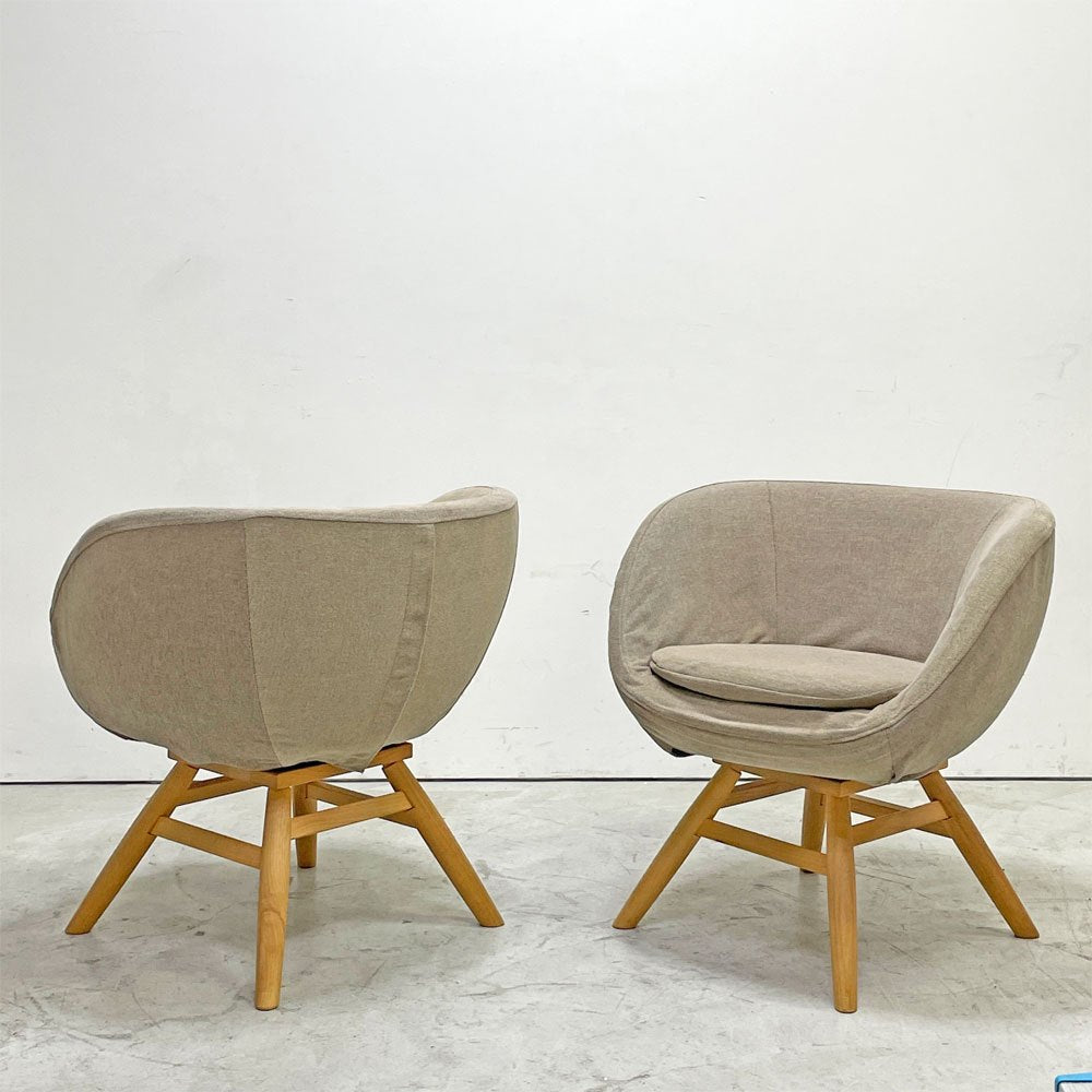 モモナチュラル Momo Natural モールドラウンドチェア MOLD ROUND M-ROUND CHAIR SO ダイニングチェア アルダー材 カバーリング 回転式 定価¥45,000- B ●