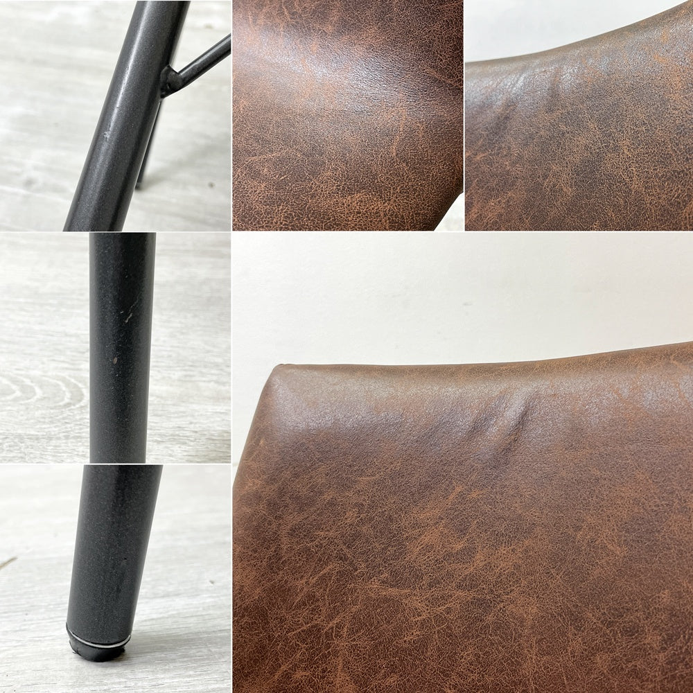 クラッシュゲート CRASH GATE ノットアンティークス Knot antiques CROSSⅢ CHAIR クロスⅢチェア ダイニングチェア RL-27 PVCレザー コーヒー ●