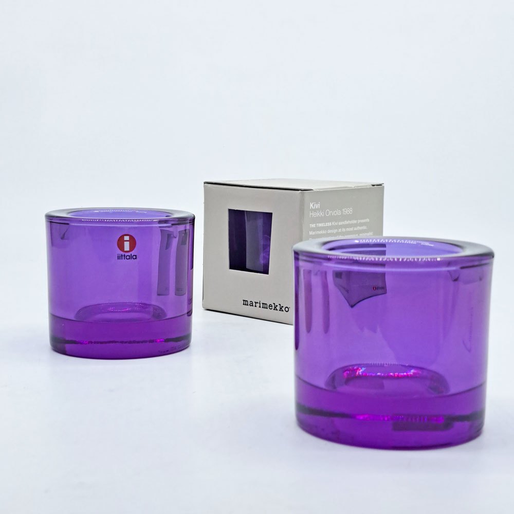 イッタラ iittala マリメッコ marimekko キビ kivi キャンドルホルダー アメジスト 60mm フィンランド 北欧雑貨 廃番カラー ●