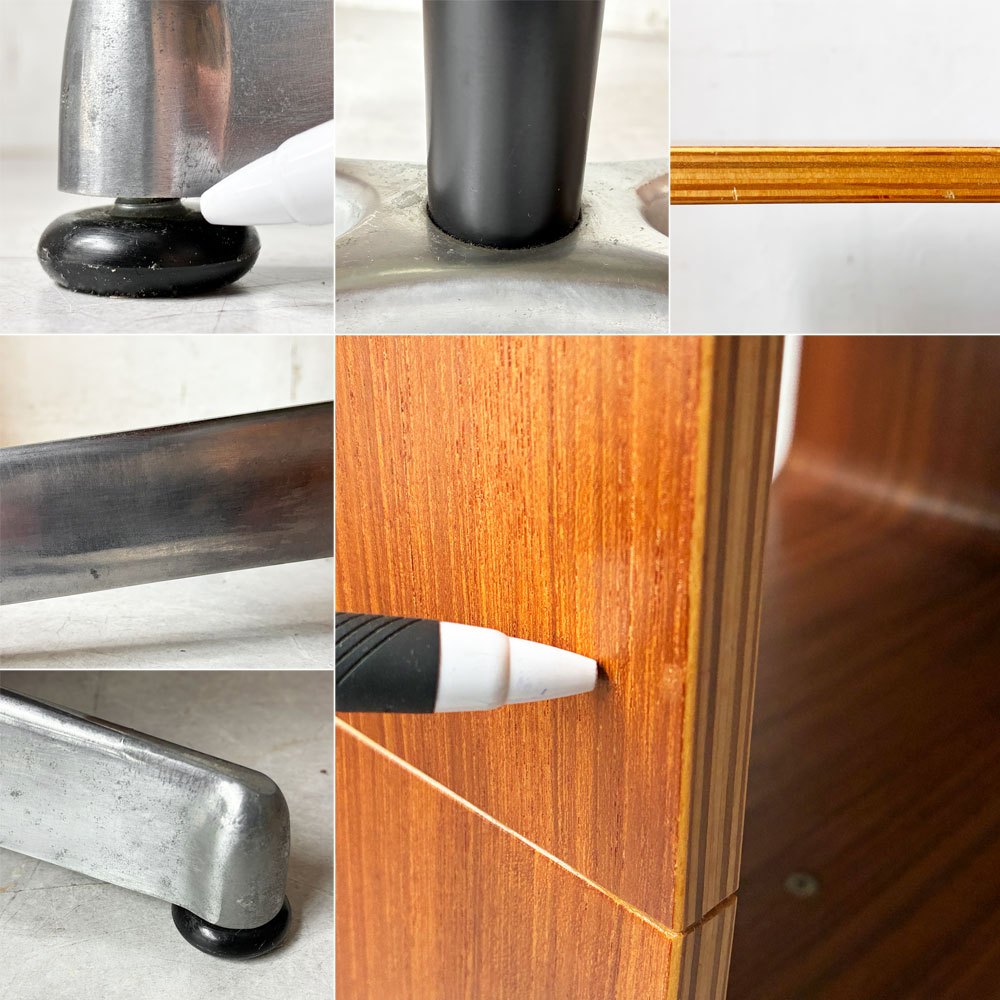 モダニカ MODERNICA セルシステム Cell System TVボード オープンラック チーク材 プライウッド 回転式メタルベース ミッドセンチュリー 廃盤 ★