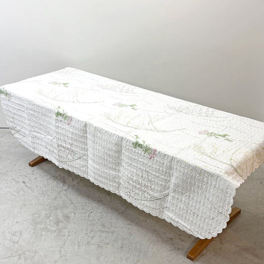 イヴドローム Yves Delorme フラットシーツ ベッドカバー マルチカバー ダブルサイズ 226×247cm フランス A ●