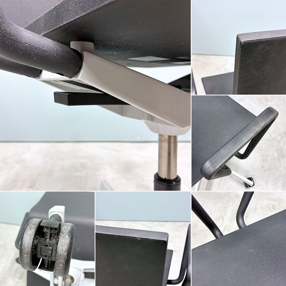 ヴィトラ vitra ゼロフォー 04. スタジオチェア デスクチェア アームレスト付 ブラック マールテン・ヴァン・セーヴェレン 昇降機能 定価202,400円 ◎