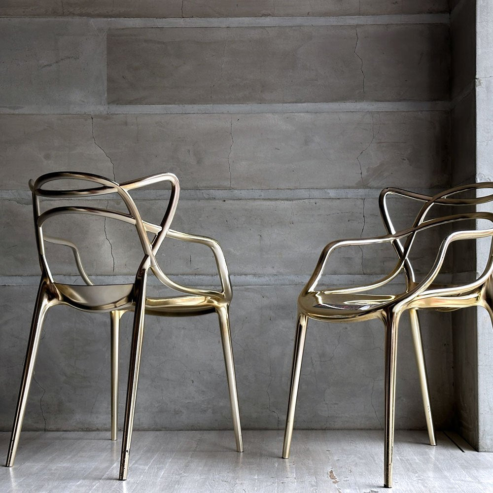 カルテル Kartell マスターズ メタリック Masters Metallic ゴールド アームチェア フィリップ・スタルク Philippe Starck A ♪