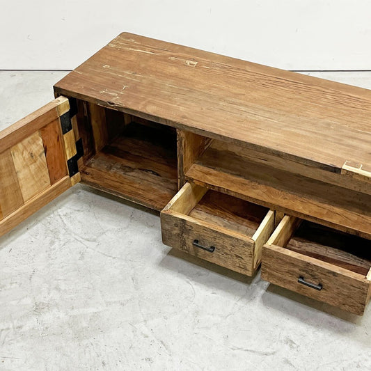 ジャーナルスタンダードファニチャー j.s.F ブレダ BREDA TVボード AVボード 古材 無垢材 立脚 店舗什器 シャビーシック 廃番 ●