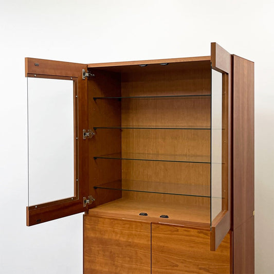 アクタス ACTUS シャイン SHINE キャビネット ガラス扉 食器棚 カップボード ディスプレイボード ウォールナット材 ●