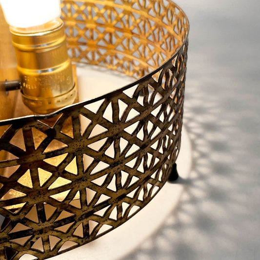 USビンテージ Vintage テーブルランプ プランターライト セラミック×メタル 50's ミッドセンチュリー ブラック ゴールド ●