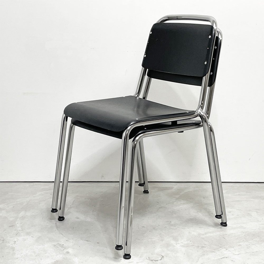 ヘイ HAY ハーフタイムチェア HALFTIME CHAIR ダイニングチェア スタッキング プライウッド スチール ブラック 北欧 デンマーク モダン 現状品 A ●