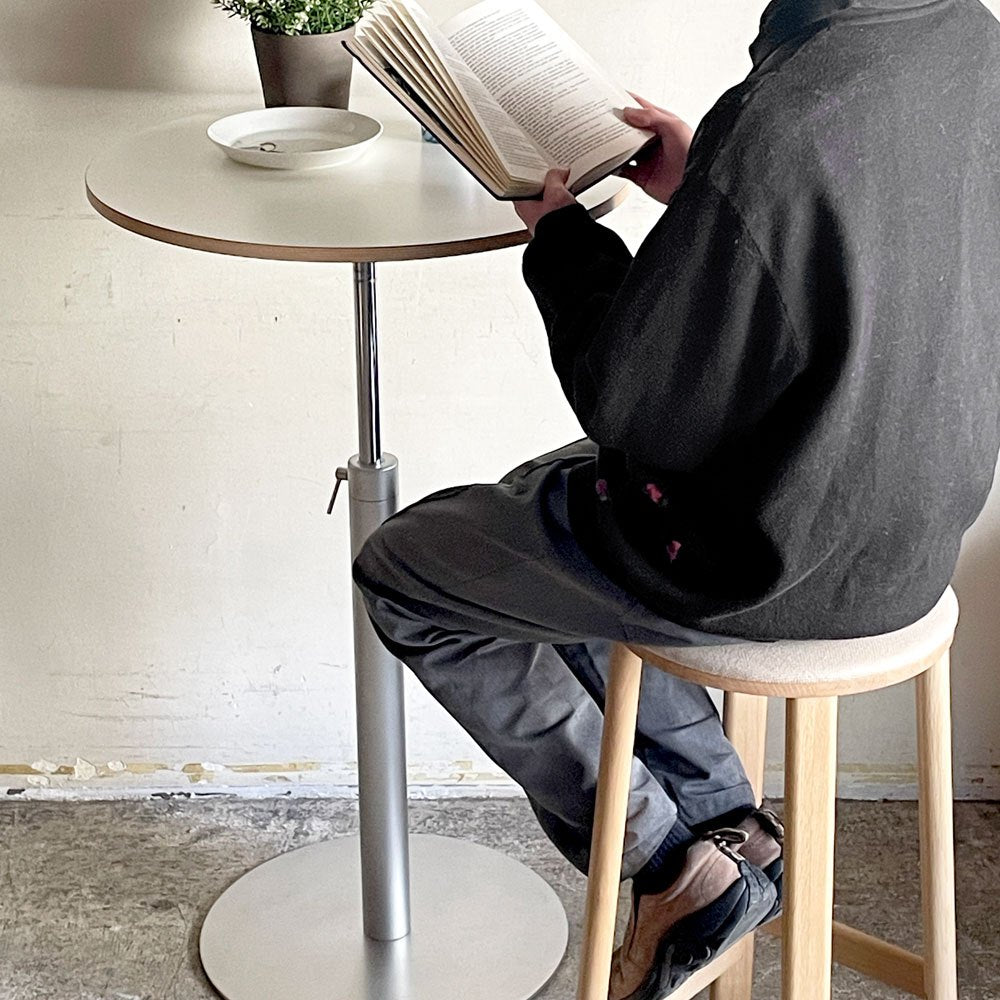 ラパルマ Laplma ブリオ BRIO サイドテーブル カフェテーブル ラウンド 昇降式 フェニックス天板 Φ60cm ロマーノ・マルカート ■