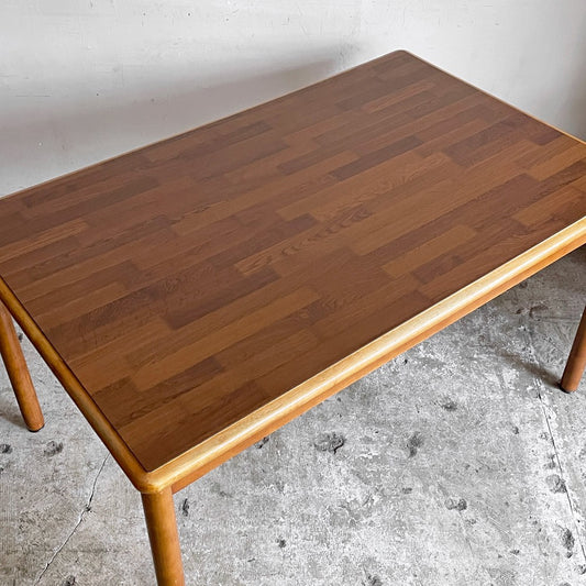 松田家具 MATSUDA ビンテージ 木製 ダイニングテーブル デコラトップ 丸脚 W124cm 昭和レトロ Japan vintage ■