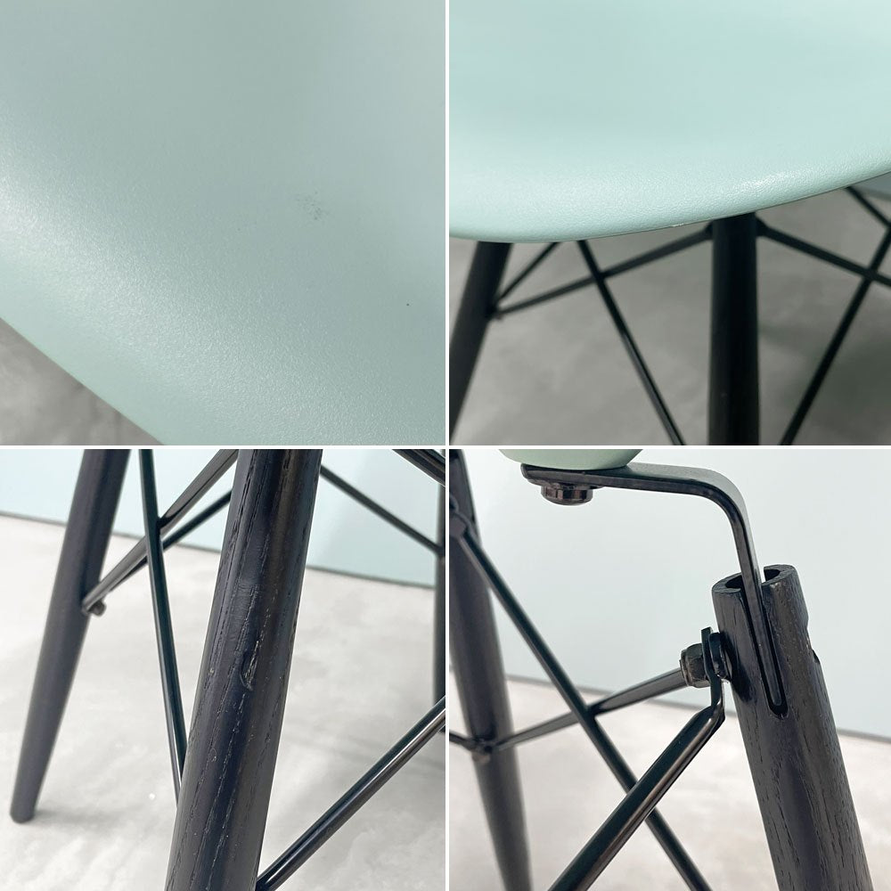 ハーマンミラー HermanMiller サイドシェルチェア ドゥエルレッグ DSW アクアスカイ × エボニー ポリプロピレン製 イームズ ミッドセンチュリー A ◎