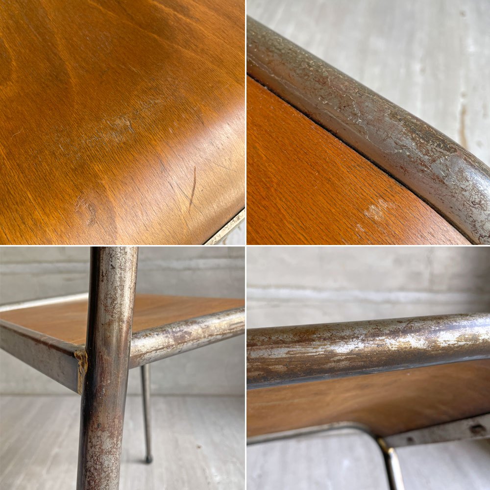 ムルカ Mullca 510 chair メタル×プライウッド スタッキング スクールチェア 工業系 フランスビンテージ French Vintage B ♪