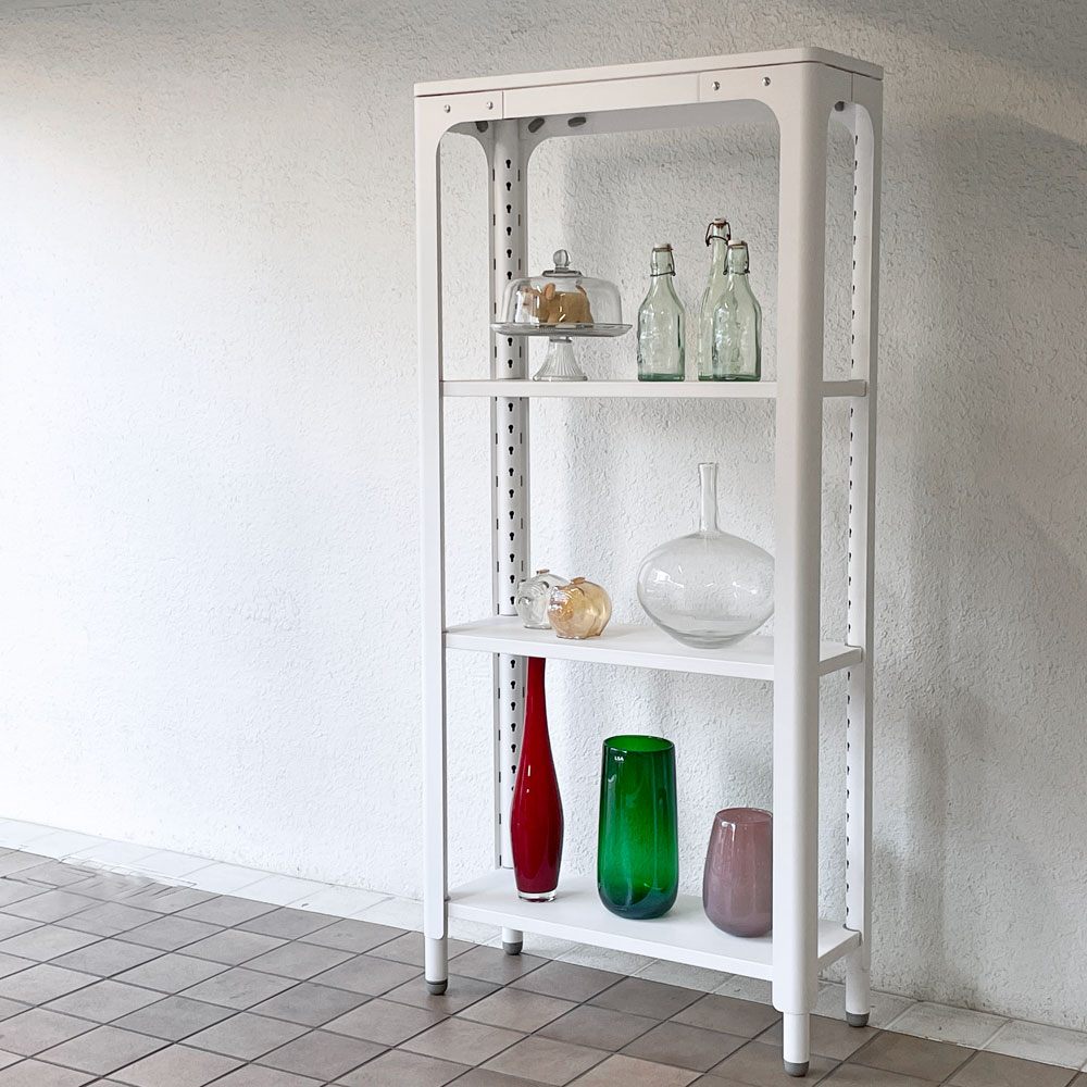 エヌバイナーバー n by Naber コンセプトキッチン Concept Kitchen モジュラーシステム オープンシェルフ スチール 4段 ホワイト ドイツ ◇