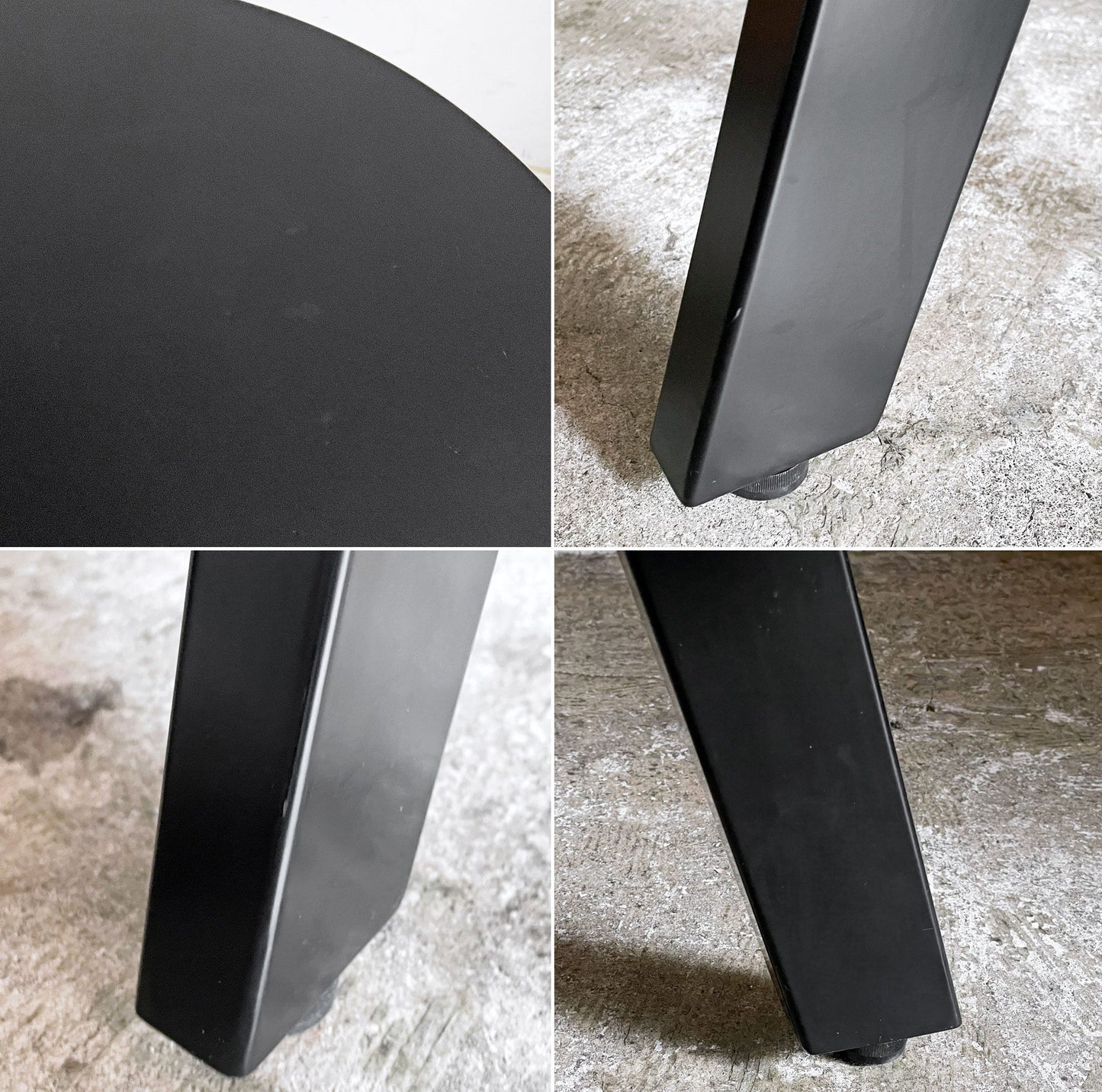 かなでもの KANADEMONO ザ・カフェテーブル THE CAFE TABLE Black Steel 4pin ラウンド Φ80cm リノリウム天板 ■