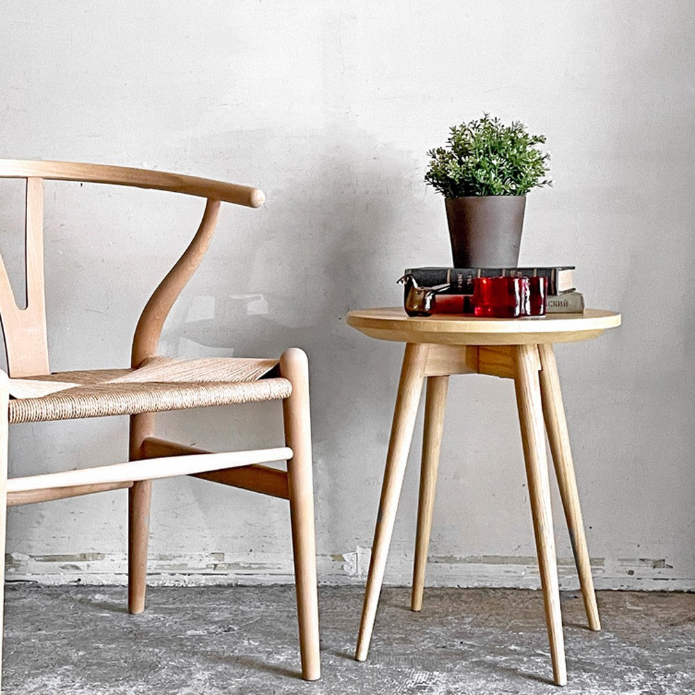 冨士ファニチャー FUJI FURNITURE ナギ Nagi サイドテーブル ラウンド オーク材 T04510S ナチュラル Φ40cm ■