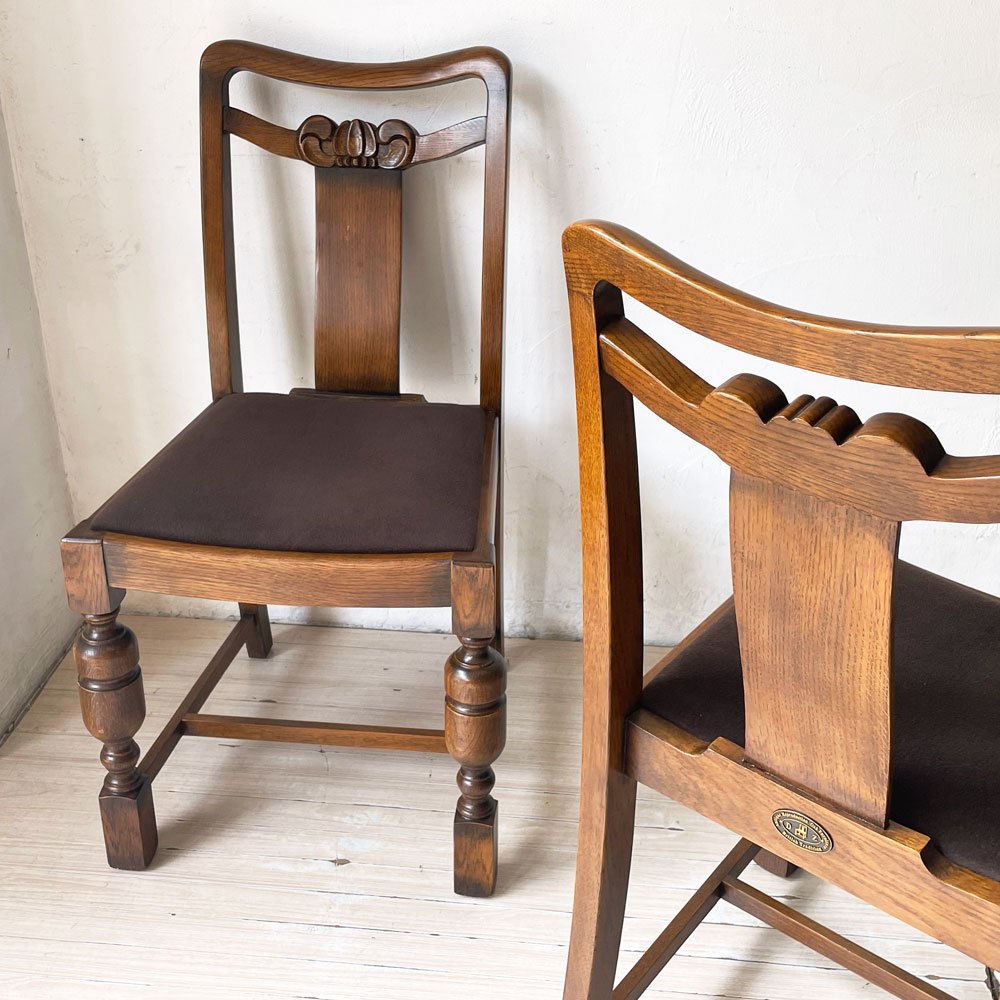 オークファニチャー Oak Furniture アンティークリプロダクションシリーズ AntiqueReproduction バルボスレッグ オーク材 ダイニングチェア B ★
