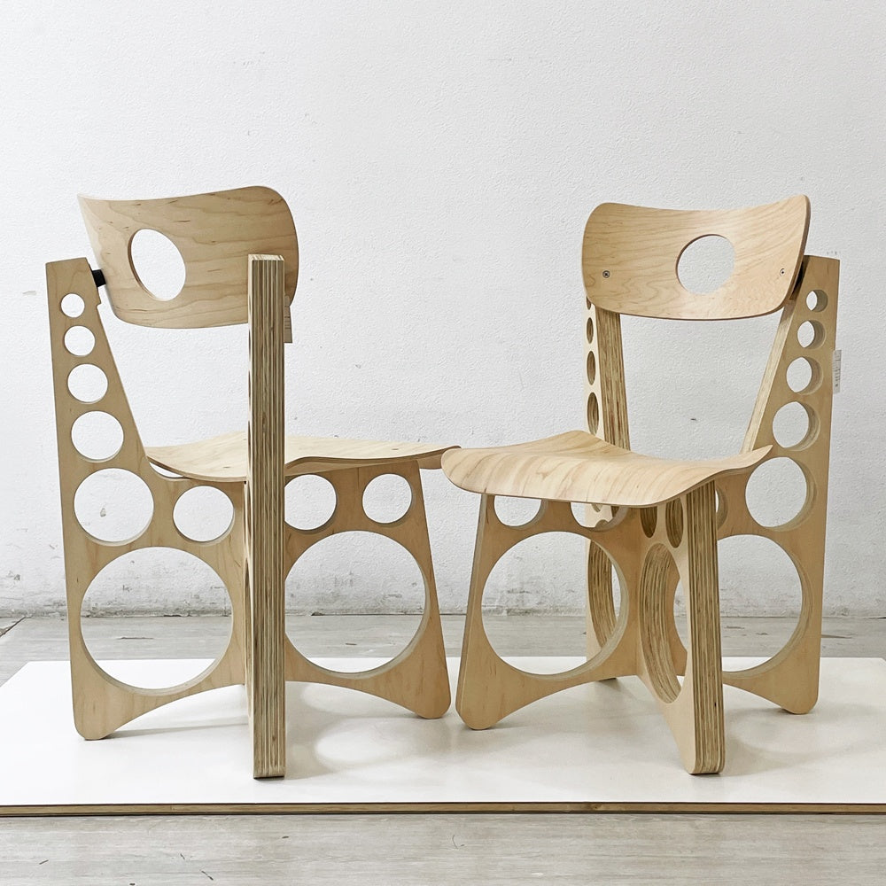 トムサックスファニチャー TOM SACHS FURNITURE ショップチェア SHOP CHAIR メープルプライウッド ナチュラル エディションナンバー入り No.346 A ●