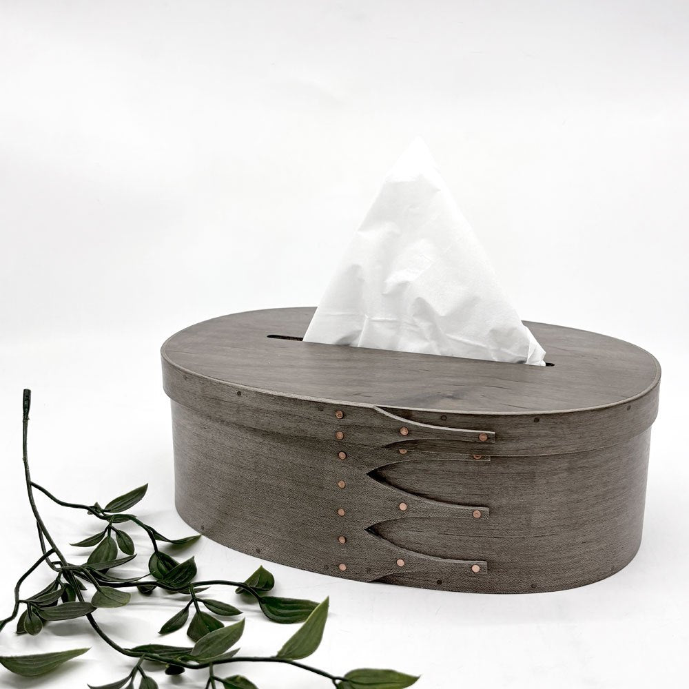 井藤昌志 IFUJI シェーカー オーバル ティッシュボックス Oval TISSUE BOX gray 草木染め イタヤカエデ L25×W17.7×H8.5cm 木工作家 ●