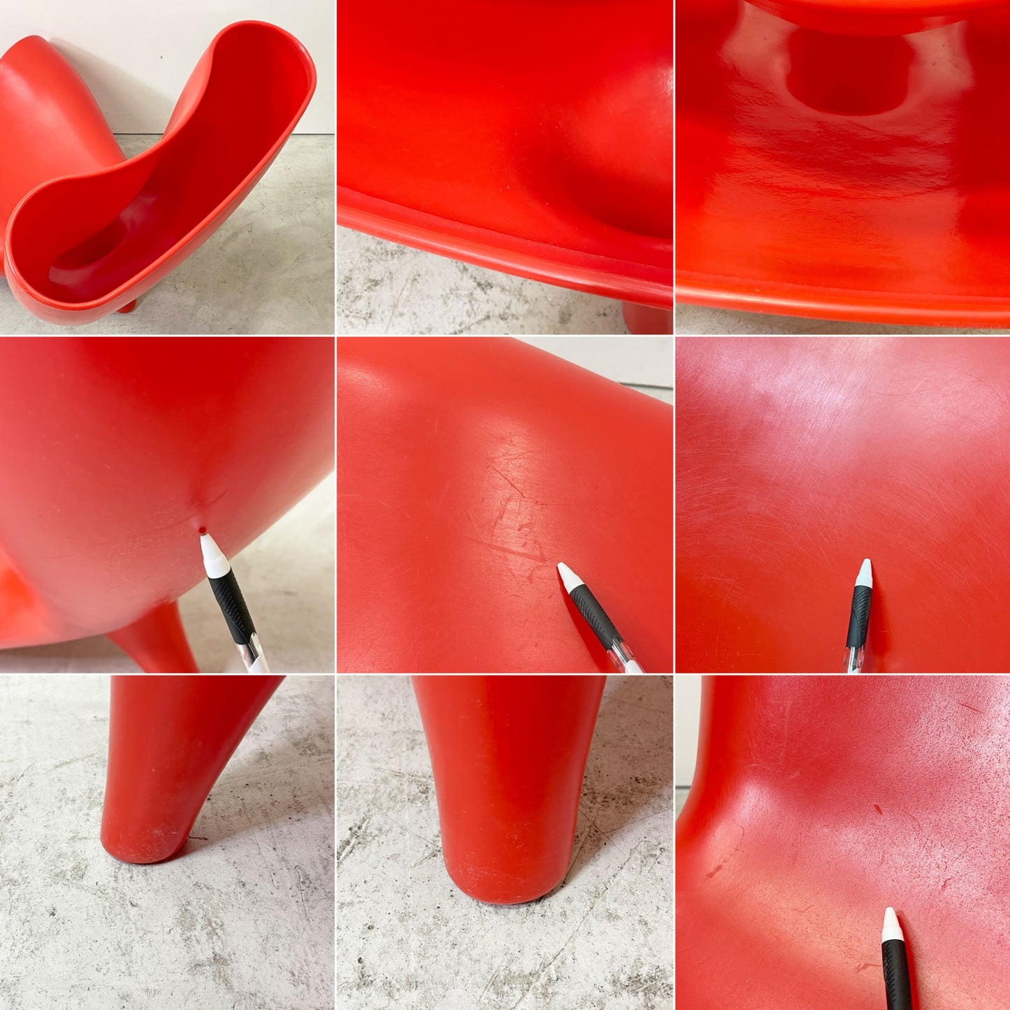 マーク・ニューソン Marc Newson オルゴンチェア Orgone chair ポリプロピレン製 レッド ラウンジチェア 希少 ●
