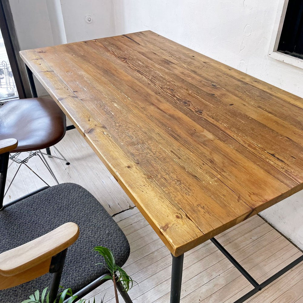 ノットアンティークス knot antiques ブレラ BRERA ダイニングテーブル パイン古材×スチール クラッシュゲート CRASH GATE取扱 定価¥85,800- ★