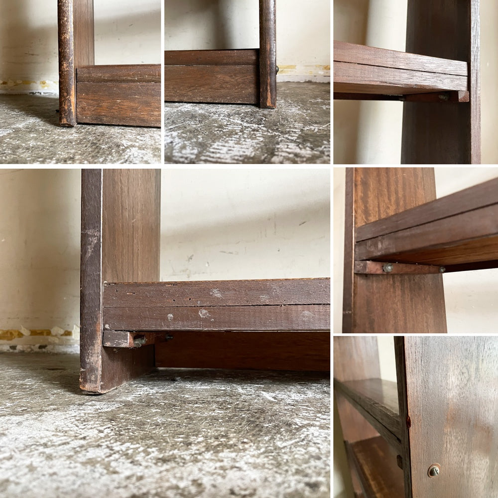 ジャパンビンテージ Japan Vintage 木味の本棚 ブックシェルフ オープンシェルフ H165cm 飾り棚 楔 昭和レトロ 古道具 ■