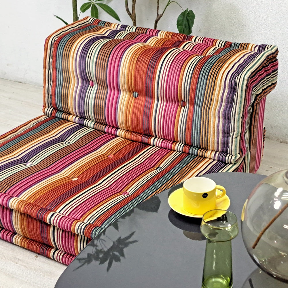 ロッシュ ボボア ROCHE BOBOIS マ ジョン Mah Jong ミッソーニホーム MISSONI HOME 1pソファ ストライプ ハンス・ホファー Hans Hopfer フランス ●