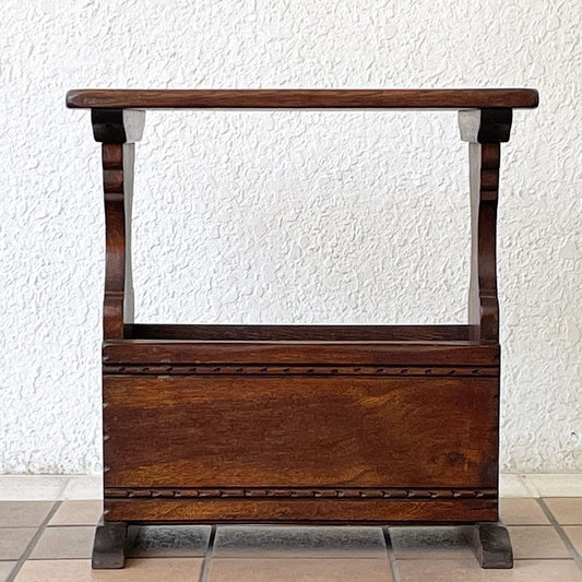 UKビンテージ UK Vintage オーク材 マガジンラックテーブル サイドテーブル 英国家具 アンティーク ◇